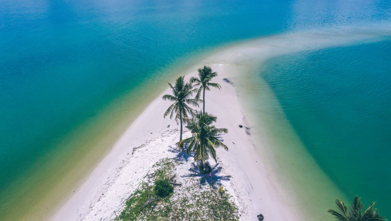 View from drone of Laem Had Beach on Koh Yao Yai Island, Thailand