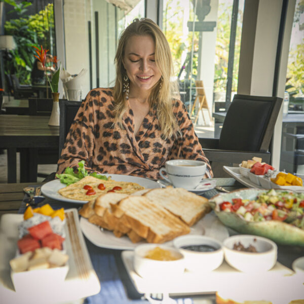 Good Morning Guest enjoying a delicious breakfast at the Funky Monkey Restaurant, Yao Bada Badoo Resort."