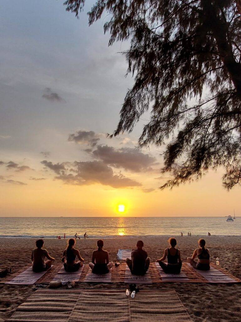 Hata Yoga early sunrise practice on the beach