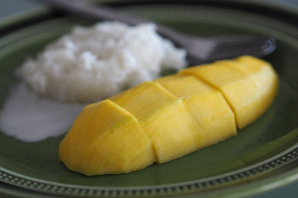 Mango sticky rice, a classic Thai dessert