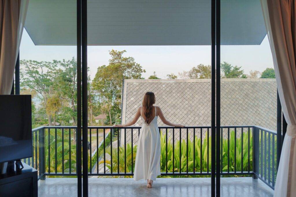Balcony view over tropical gardens from the 4-Bedroom Upper Level Villa, Yao Bada Badoo, Koh Yao Yai